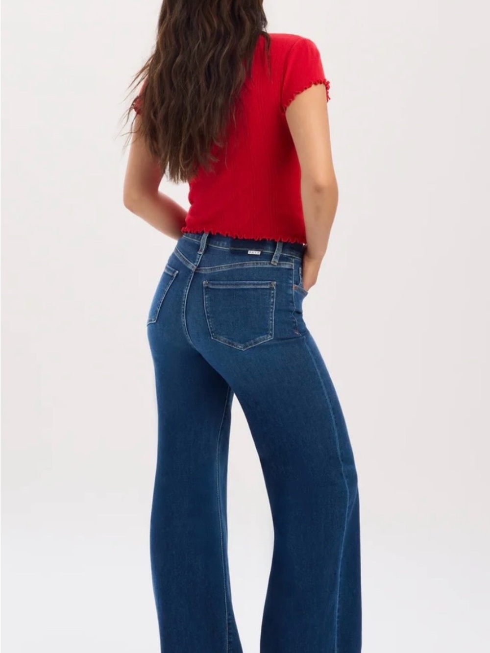 Daze Denim FAR OUT HIGH RISE WIDE IN WATERFALL will not leave up on posh long! - Picture 3 of 4